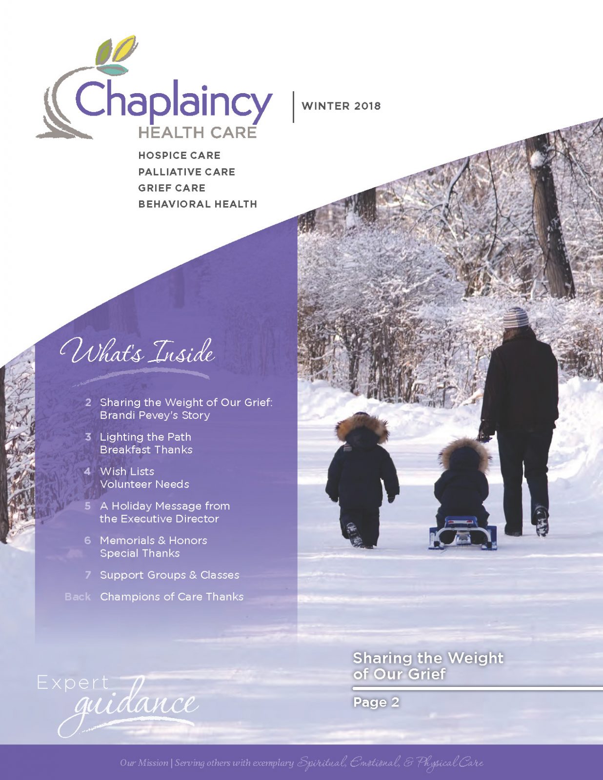 Chaplaincy Health Care Winter 2018 Newsletter